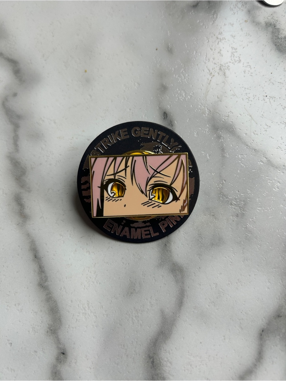 Strike Gently Premium Enamel Pin -Anime eyes with spinning backdrop